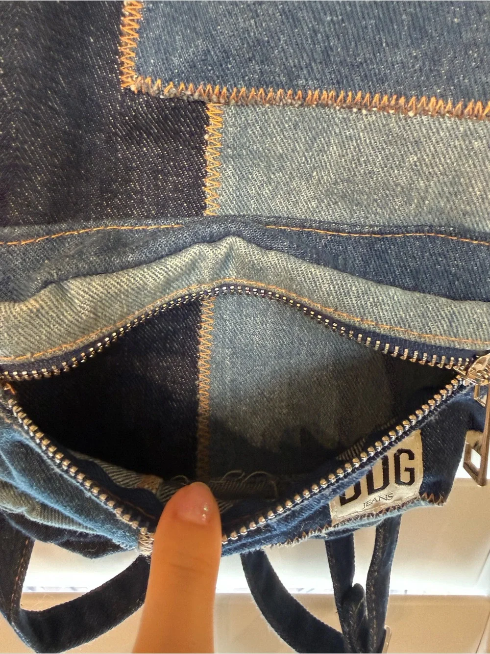 BDG Patchwork Denim Mini Backpack - Blue - Picture 4 of 9
